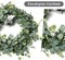 2 PCS Artificial Eucalyptus Garland 5.9FT Faux Silver Dollar Greenery Garland Vines with White Flower Boxwood Fake Hanging Plants for Wedding Home Party Table Mantle Wall Decor
